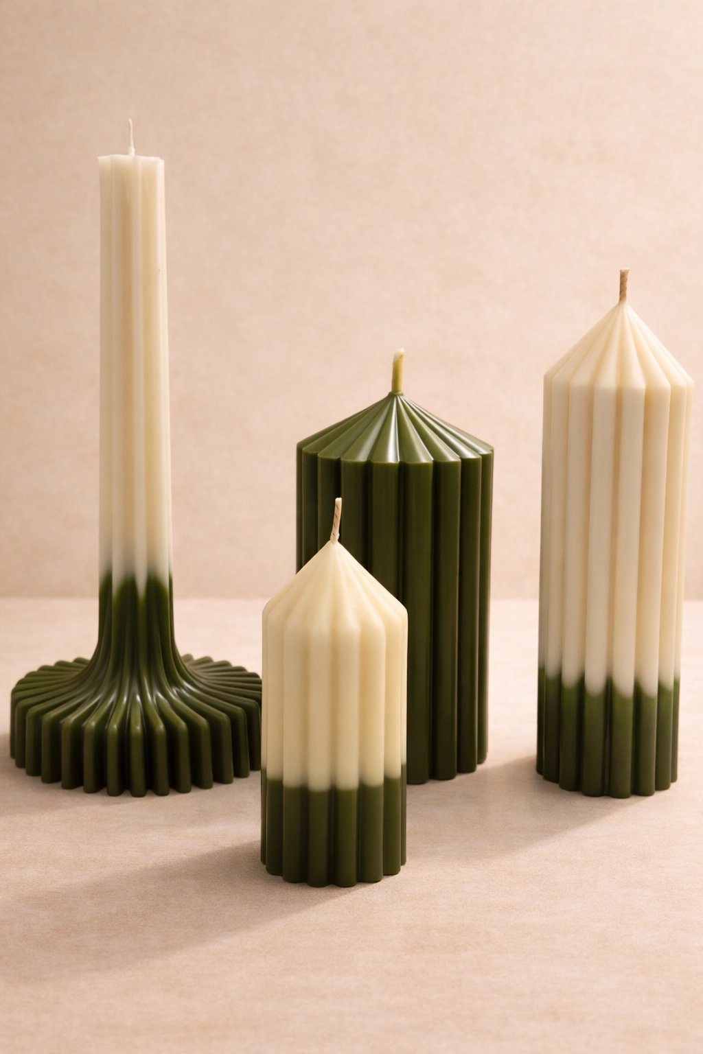 Sage & Snow Pillar Collection — all 4 candles